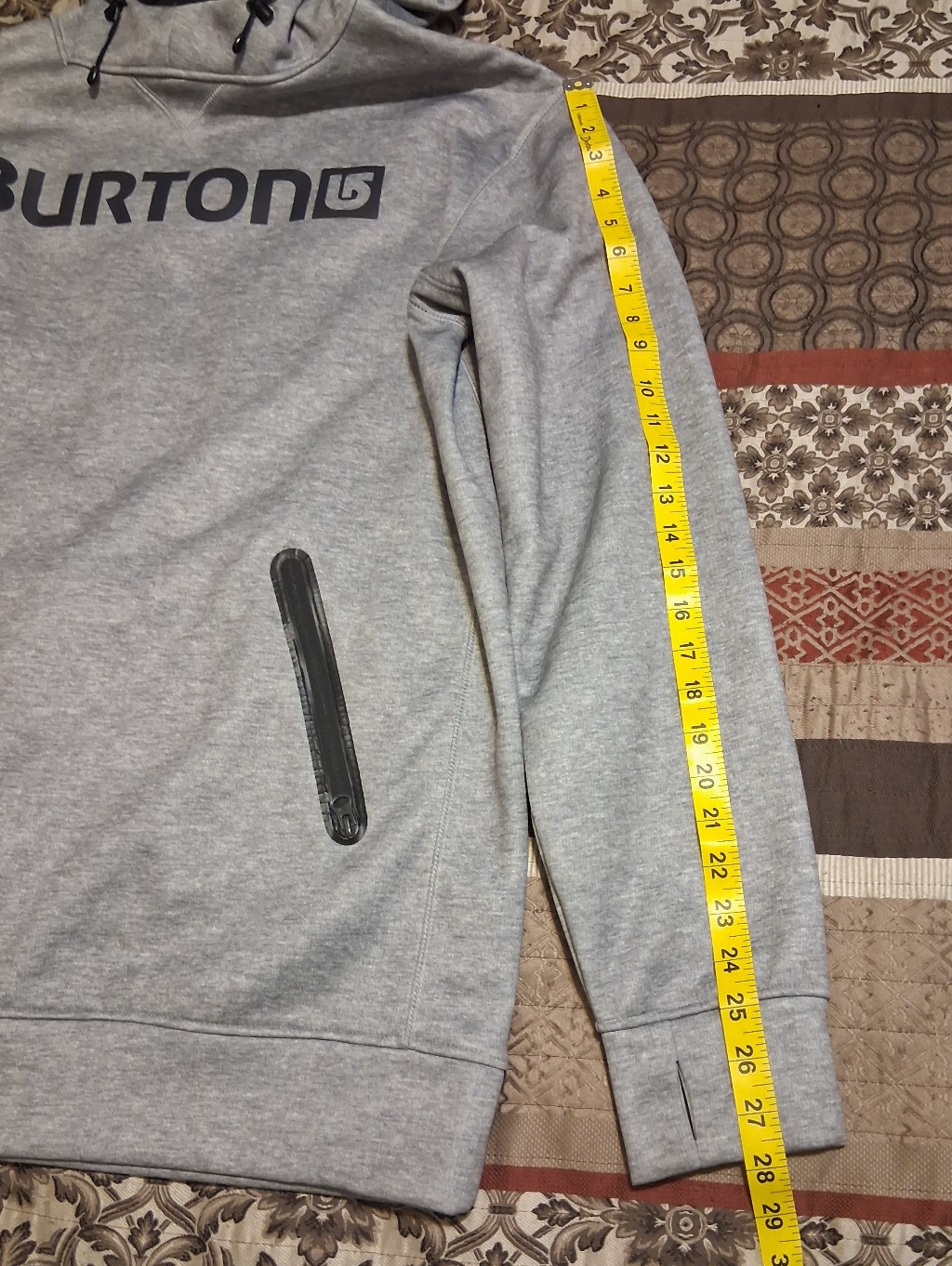 Burton Crown Bonded Pullover Hoodie Sweatshirt Gray Performance Pockets L — image 7 of 8